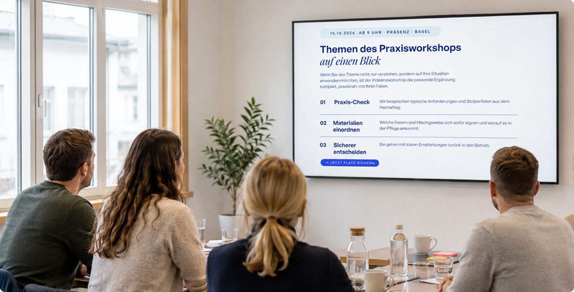 Teilnehmende im Praxisworkshop Faserkunde von bardusch in Basel